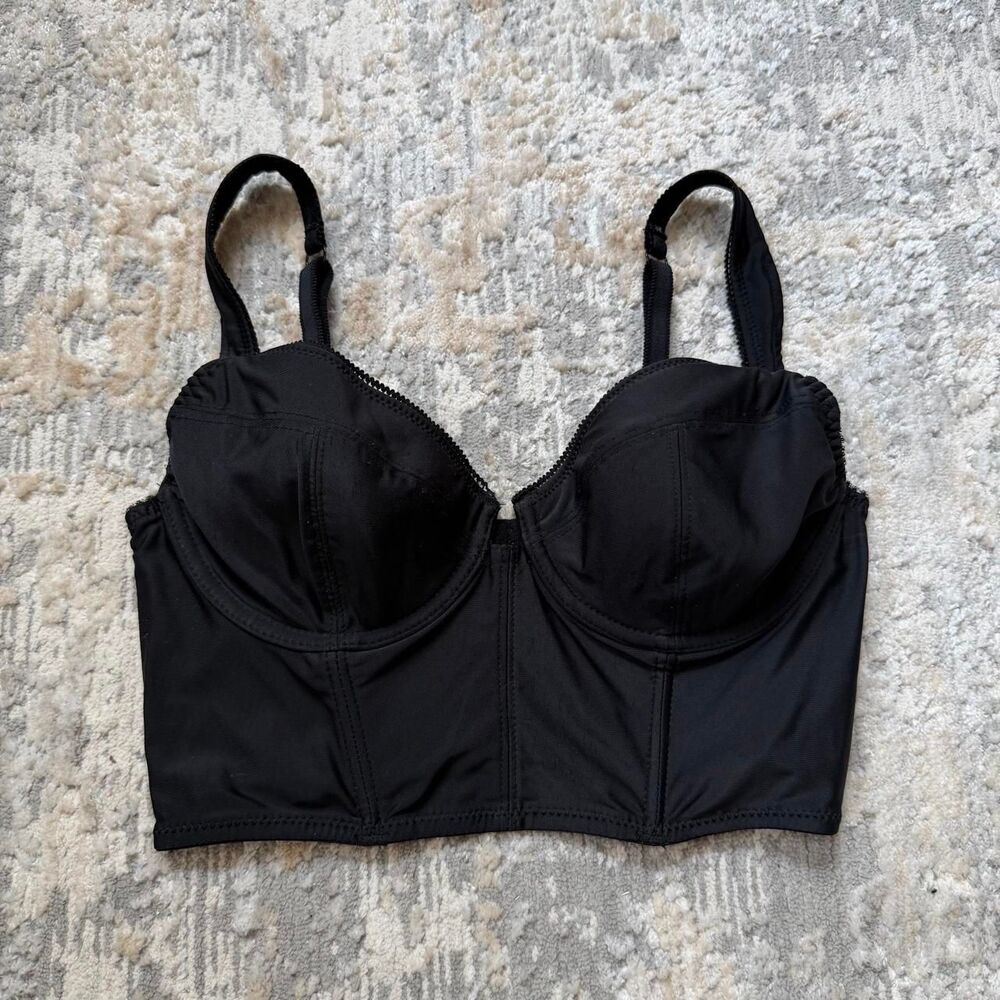 urban outfitters black bustier corset crop top
